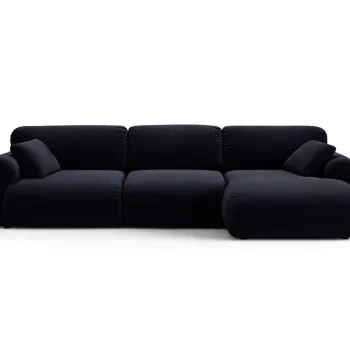 Coltar stanga 6 locuri, Ophelia, Micadoni Home, 297x164x84 cm, catifea, albastru regal imagine
