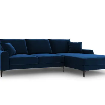Coltar stanga, Madara, Mazzini Sofas, 5 locuri, 254x182x90 cm, catifea, albastru regal imagine