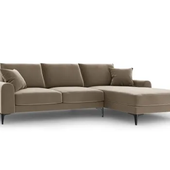 Coltar stanga, Madara, Mazzini Sofas, 5 locuri, 254x182x90 cm, catifea, bej imagine