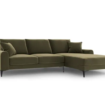 Coltar stanga, Madara, Mazzini Sofas, 5 locuri, 254x182x90 cm, catifea, verde imagine
