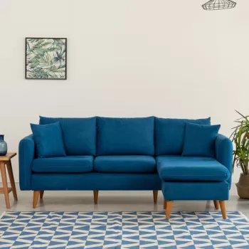 Coltar, Unique Design, 867UNQ1427, Lemn de pin, Albastru inchis imagine