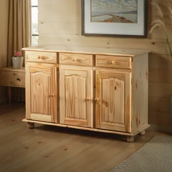 Comoda Abaco, Inter Link, 130x43x86 cm, lemn, natur imagine