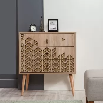 Comoda cu 3 sertare Trio 120, Vella, 80x40x90 cm, multicolor imagine