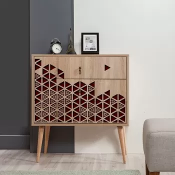 Comoda cu 3 sertare Trio 122, Vella, 80x40x90 cm, multicolor imagine