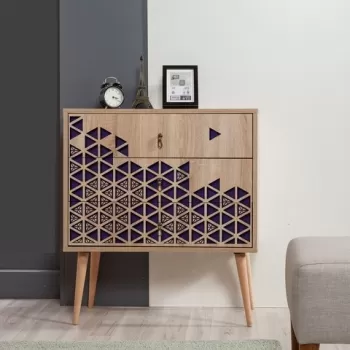 Comoda cu 3 sertare Trio 123, Vella, 80x40x90 cm, multicolor imagine