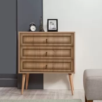 Comoda cu 3 sertare Trio 420, Vella, 80x40x90 cm, multicolor imagine