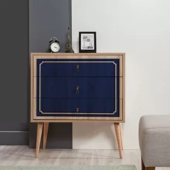 Comoda cu 3 sertare Trio 620, Vella, 80x40x90 cm, multicolor imagine