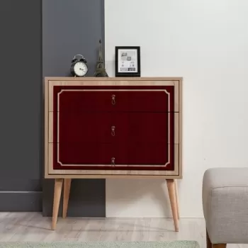 Comoda cu 3 sertare Trio 621, Vella, 80x40x90 cm, multicolor imagine