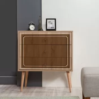 Comoda cu 3 sertare Trio 622, Vella, 80x40x90 cm, multicolor imagine