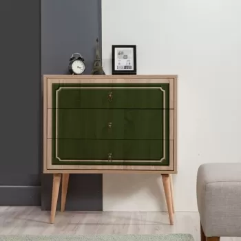 Comoda cu 3 sertare Trio 623, Vella, 80x40x90 cm, multicolor imagine