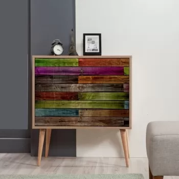 Comoda cu 3 sertare Trio 726, Vella, 80x40x90 cm, multicolor imagine