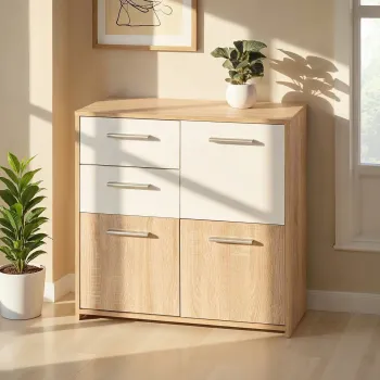 Comoda Eboli, Inter Link, 77x30x76 cm, PAL, sonoma/alb imagine