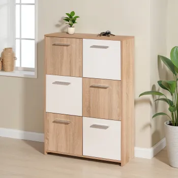 Comoda Egadi, Inter Link, 77x30x114 cm, PAL, sonoma/alb imagine