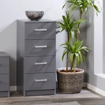 Comoda Elenzio 4, Inter Link, 41.2x40x91.5 cm, PAL, gri imagine