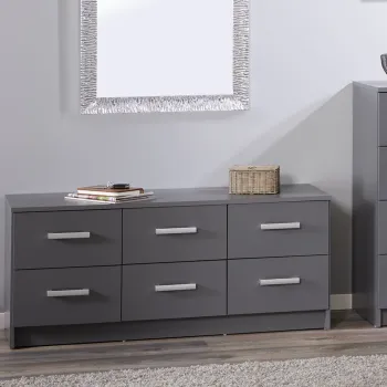 Comoda Elenzio 6, Inter Link, 121.8x40x50.8 cm, PAL, gri imagine