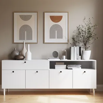 Comoda ELTAP, Dullum, 200x40x75 cm, MDF, alb imagine