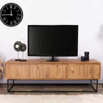 Comoda TV, Almaren, Lupin 140, 140x50x40 cm, PAL, Nuc / Negru imagine