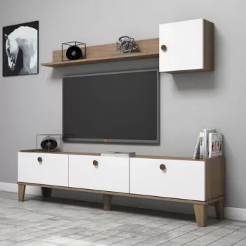 Comoda TV, Almaren, Sumer E4020, PAL, Stejar / Alb imagine