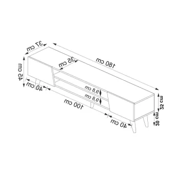 Comoda TV, Arnetti, Clark, 180x37x45 cm, PAL, Nuc / Bej imagine
