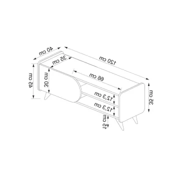 Comoda TV, Arnetti, Mindy Tv 120, 120x40x45 cm, PAL, Safir / Alb imagine