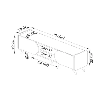 Comoda TV, Arnetti, Mindy Tv 160, 160x40x45 cm, PAL, Safir / Alb imagine
