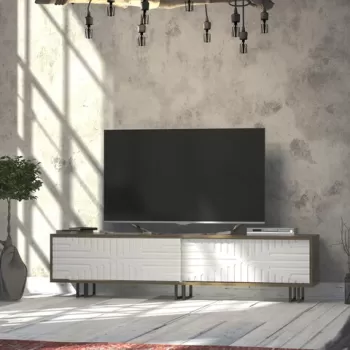 Comoda TV Askal, Zena Home, 180x35x47.4 cm, natural/alb imagine