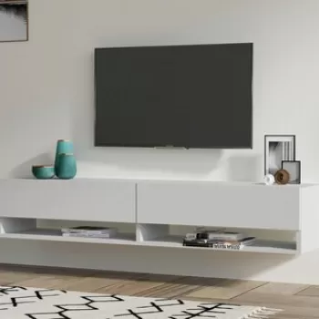 Comoda TV, Asse Home, Arges , 141x31x30 cm, Alb imagine