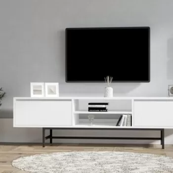 Comoda TV, Asse Home, Tauber, 180 x 50 x 40 cm, pal melaminat, alb imagine