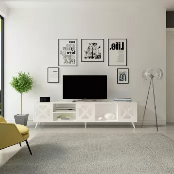 Comoda TV, Avva Home, Sinef, 180x45.7x29.5 cm, Alb imagine