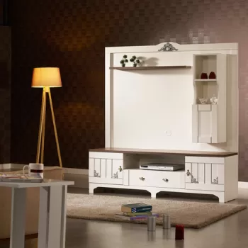 Comoda TV, Comforty, Gazel, 170x182x45 cm, Alb/Maro imagine