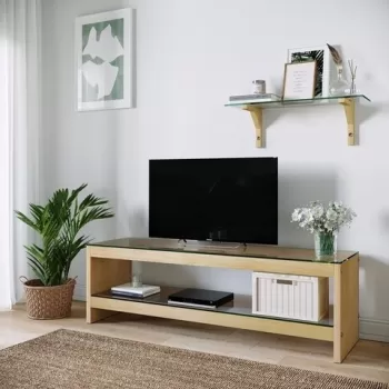 Comoda TV cu raft de perete Neostill TV302, 140 x 45 cm/70 x 25 cm, oak imagine