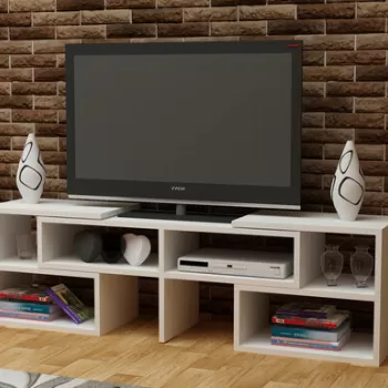 Comoda TV, Decorotika, Care, 136.8x40x29.5 cm, Alb imagine
