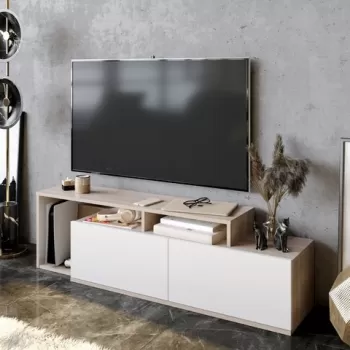 Comoda TV, Decorotika, Nexera, 149.8 x 42.9 x 35.3 cm, pal melaminat, natur/stejar imagine