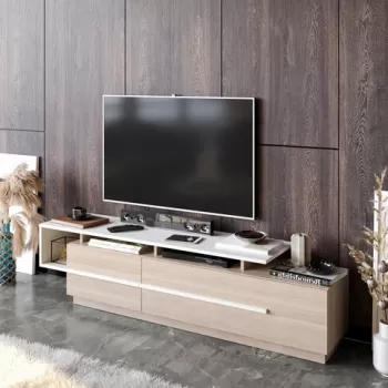 Comoda TV, Decorotika, Pia, 180x46.4x38.9 cm, Cordoba / Alb imagine