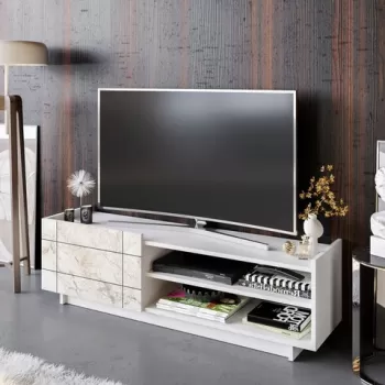 Comoda TV, Decorotika, Valantina, 140x41.4x37.1 cm, Alb imagine