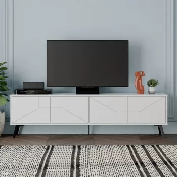 Comoda TV, Decortie, Dune, 180x50x29.6 cm, Alb imagine