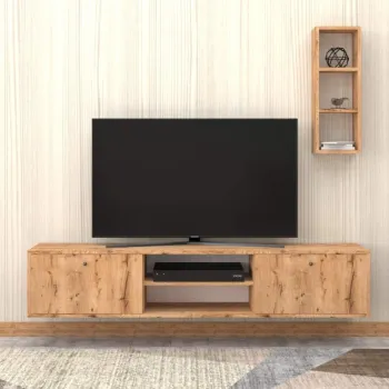 Comoda TV, Elegance, Aurora, 180x35x35 cm, PAL, Maro imagine