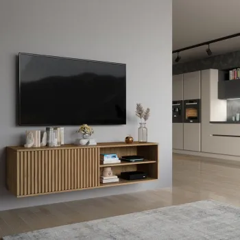 Comoda TV ELTAP, Entsian, 150x40x40 cm, PAL/ABS, stejar imagine