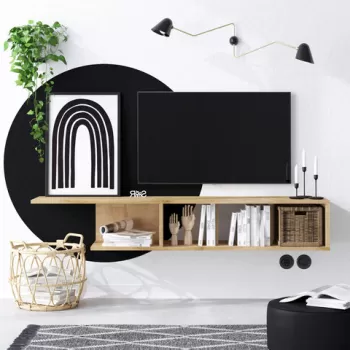 Comoda TV, Emerald, Pan, 150x26x24 cm, Stejar safir imagine