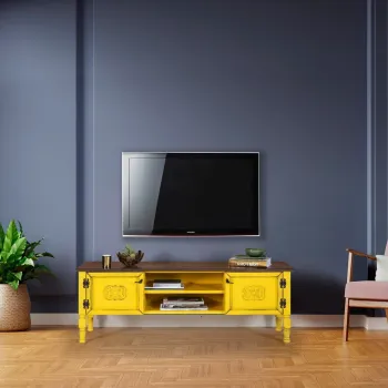 Comoda TV, Ephelia, Ada TV, 150x40x50 cm, MDF , Galben imagine