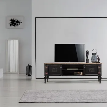 Comoda TV, Ephelia, Ada TV, 150x40x50 cm, MDF , Negru imagine