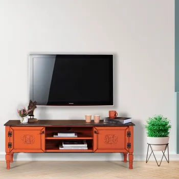 Comoda TV, Ephelia, Ada TV, 150x40x50 cm, MDF , Portocaliu imagine