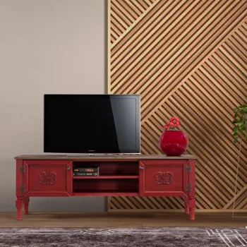 Comoda TV, Ephelia, Ada TV, 150x40x50 cm, MDF , Rosu imagine