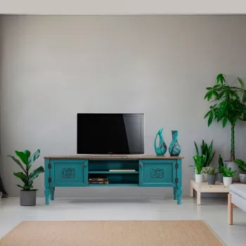 Comoda TV, Ephelia, Ada TV, 150x40x50 cm, MDF , Turcoaz imagine