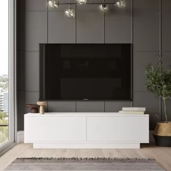 Comoda TV FN1 - W, Locelso, 140x35.5x38.2 cm, alb imagine