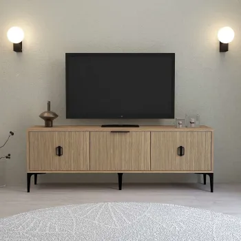 Comoda TV, Hanah Home, 3503 Neva, 150x49.5x35 cm, PAL, Maro imagine