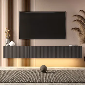 Comoda TV, Hanah Home, Ada, 180x28.6x31.4 cm, PAL, Antracit imagine