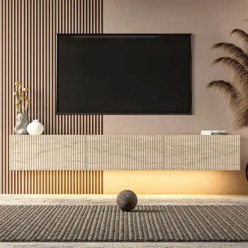 Comoda TV, Hanah Home, Ada, 180x28.6x31.4 cm, PAL, Travertin imagine