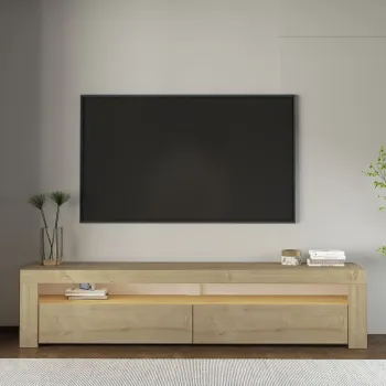 Comoda TV, Hanah Home, Bati, 150x46.8x36.8 cm, PAL, Maro imagine