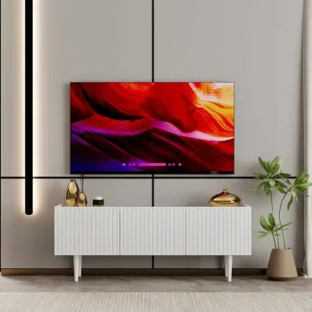 Comoda TV, Hanah Home, Capella 120, 120x50x29 cm, MDF LAMINAT, Alb imagine